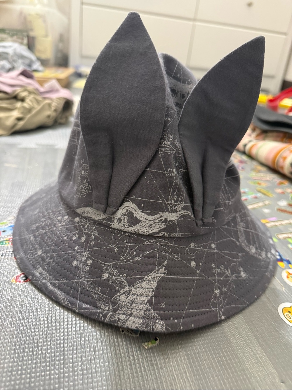 Elfinfolk kids grey Bunny Ear Bucket Hat